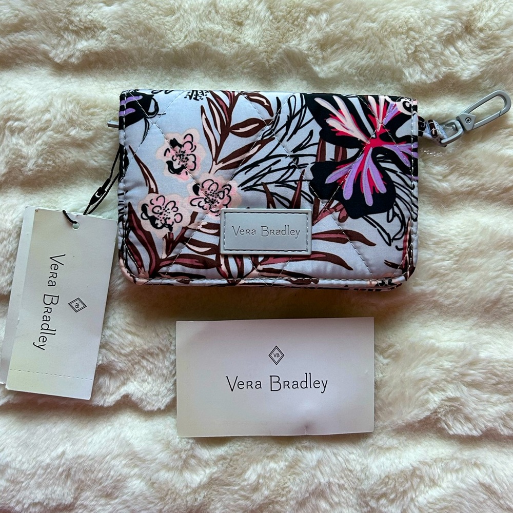 Vera Bradley Ultralight RFID Small Bifold Wallet Sun Washed Tropical